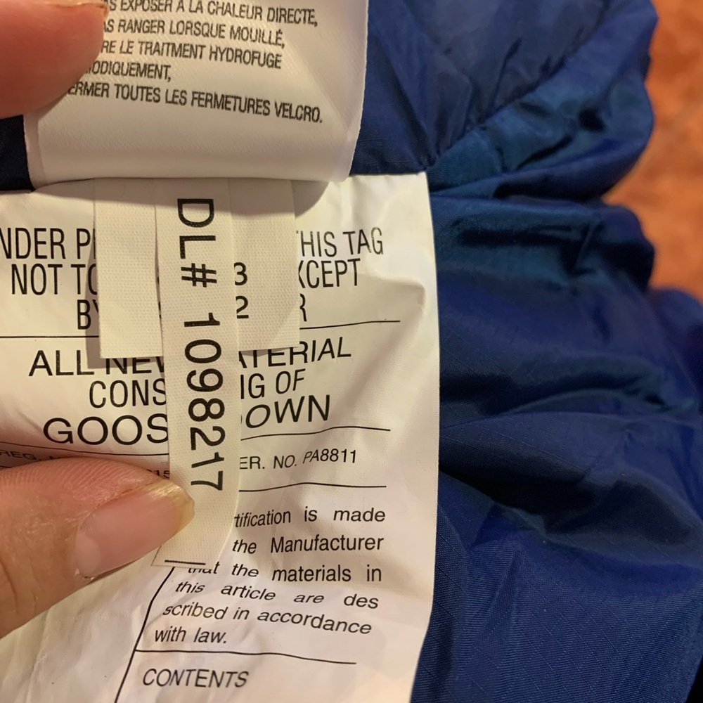 North Face Blue Kazoo 600 Sleeping Bag.EUC Large RN 61661. Royal Blue-Red. - Picture 9 of 14